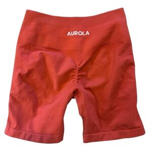 Aurola Amplify Shorts orange scrunch gym small